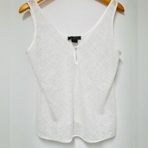 Halston vintage white floral lingerie cami top in excellent condition, size m